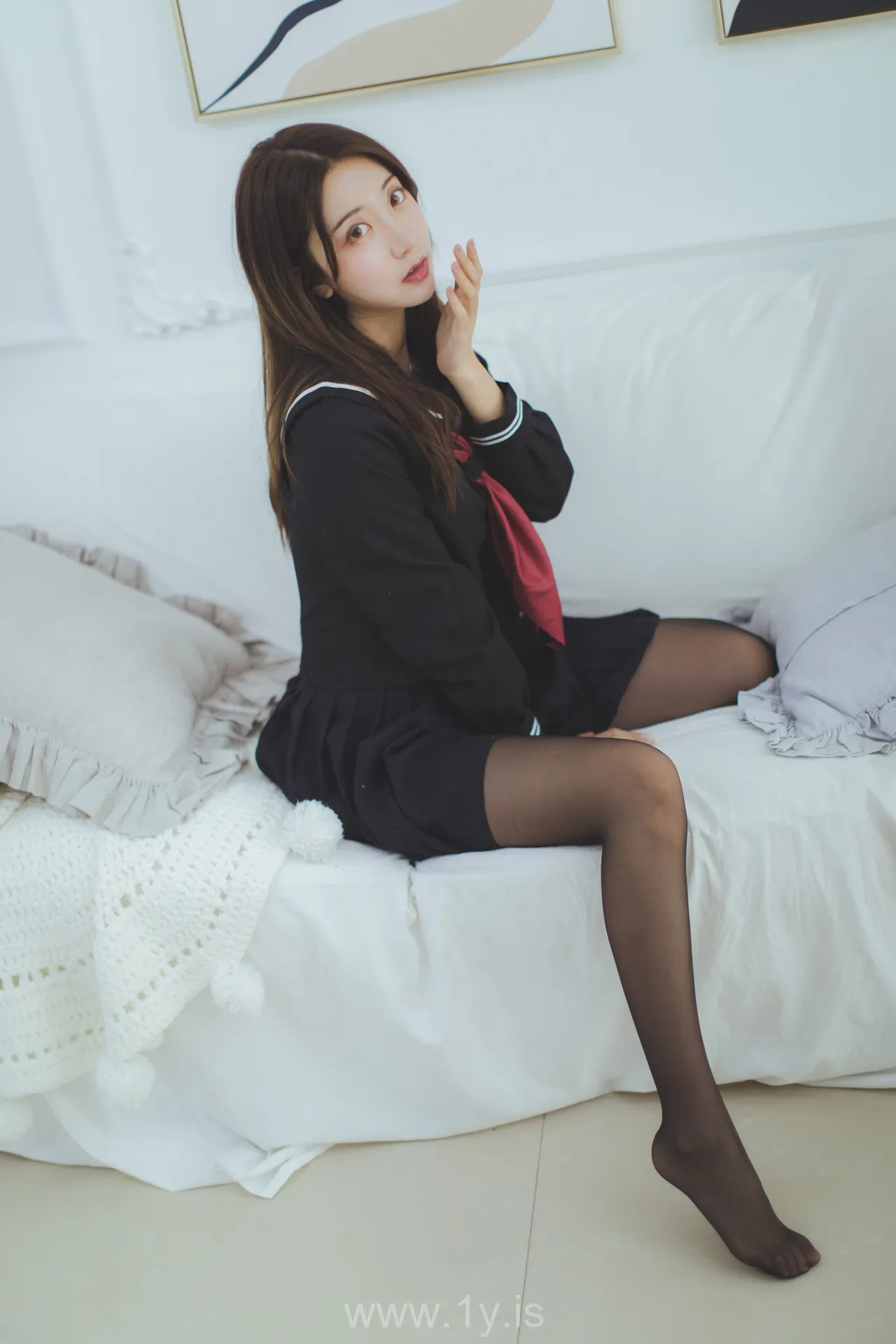 Coser@黑川 NO.014 Sexy & Delightful Chinese Beauty 黑色JK服